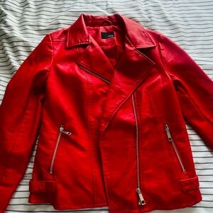 Red Moto Leather Jacket